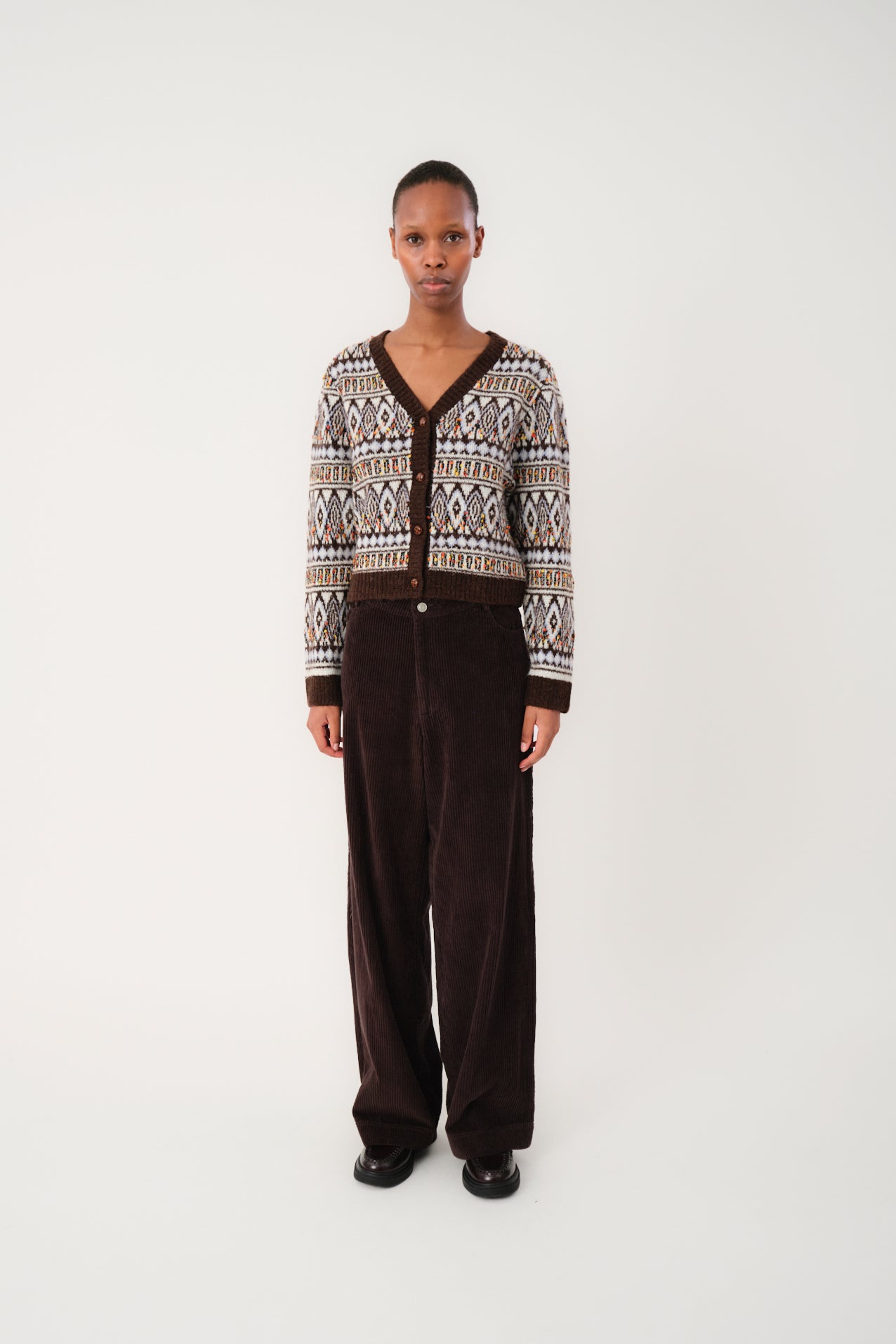 Lollys Laundry SaxoLL Knit Cardigan Cardigan 87 Dark Mokka