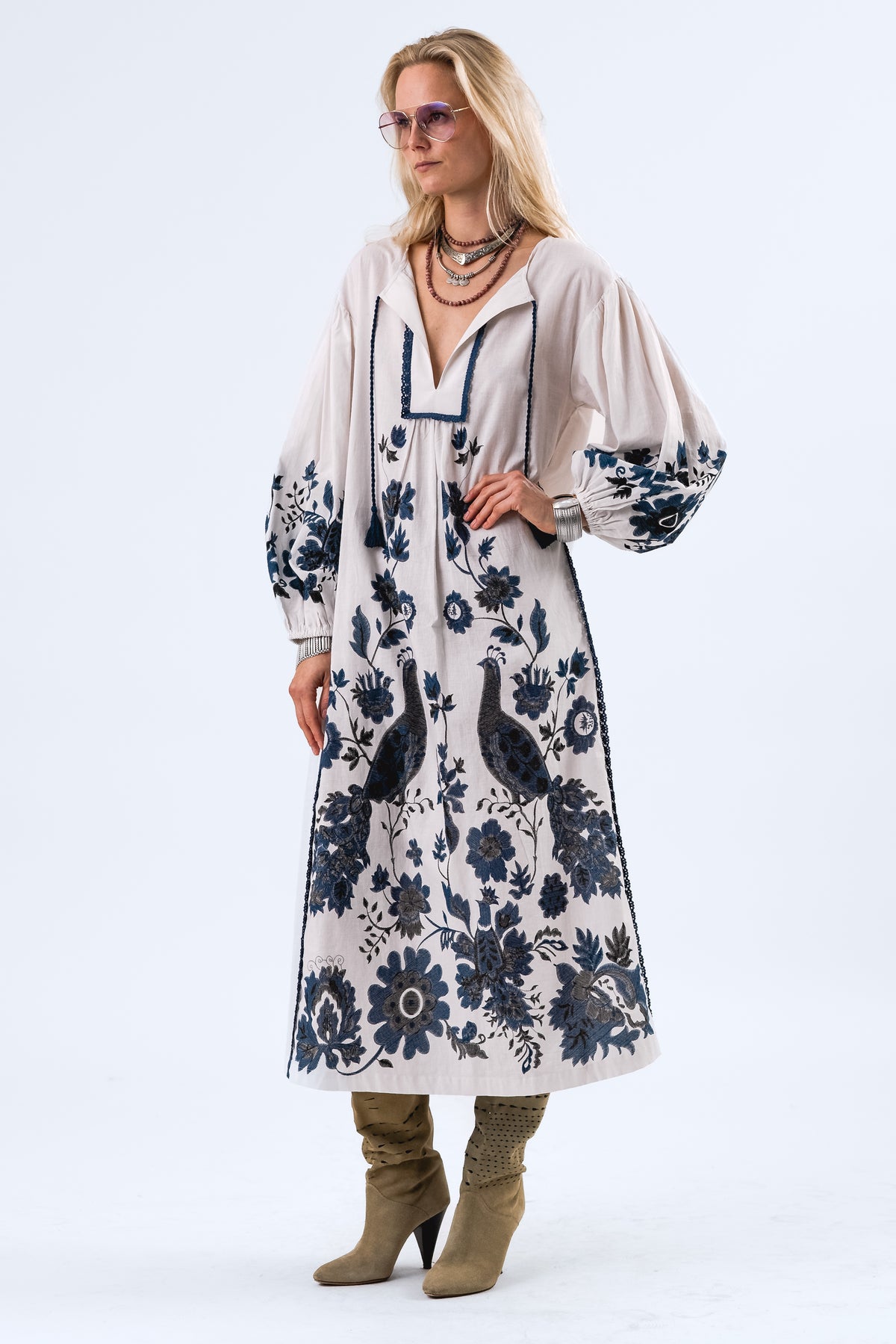 Lollys Laundry SiloLL Maxi Dress 3/4 Dress 02 Creme