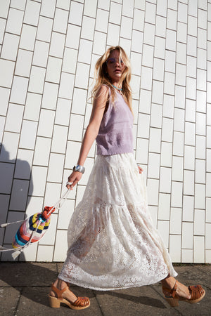 Lollys Laundry SunsetLL Maxi Skirt Skirt 02 Creme