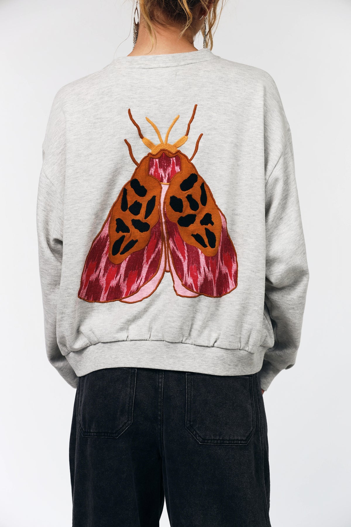 Lollys Laundry SydneyLL Butterfly Sweatshirt Sweatshirt 13 Light Grey Melange