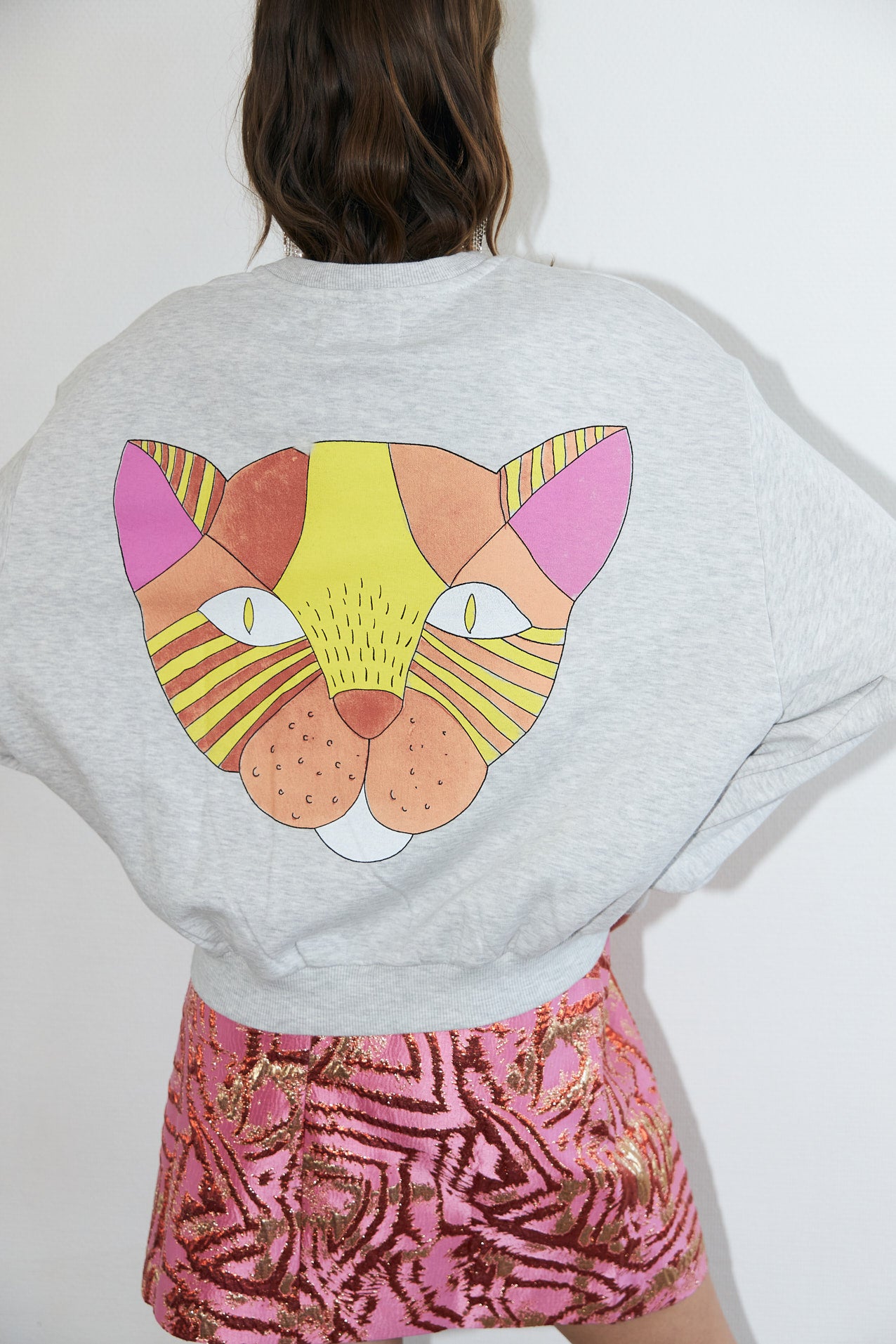Lollys Laundry SydneyLL Cat Sweatshirt Sweatshirt 13 Light Grey Melange