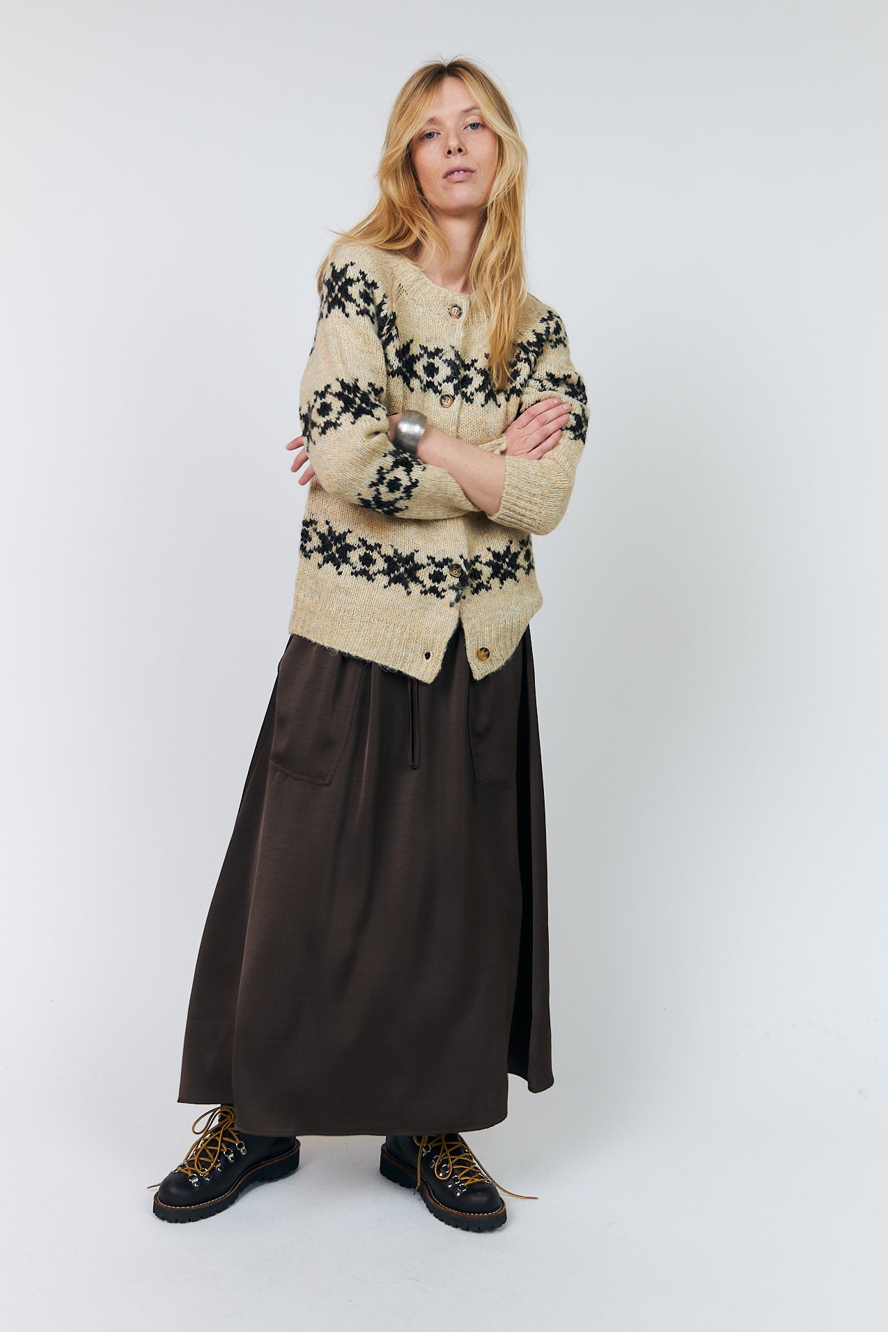 Lollys Laundry AkaneLL Midi Skirt Skirt 87 Dark Mokka