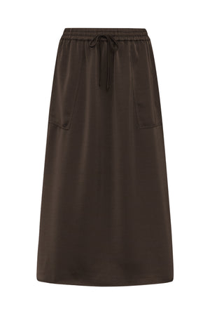 Lollys Laundry AkaneLL Midi Skirt Skirt 87 Dark Mokka