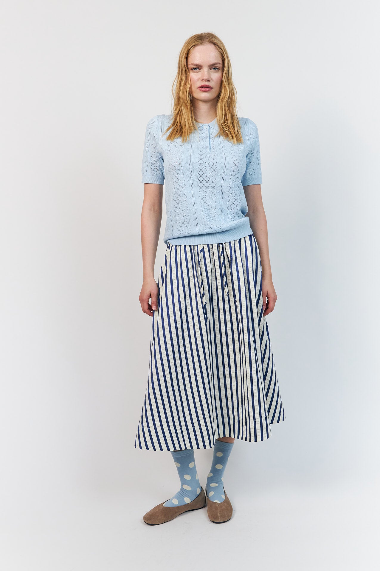 AlaiaLL Polo Knit - Light Blue