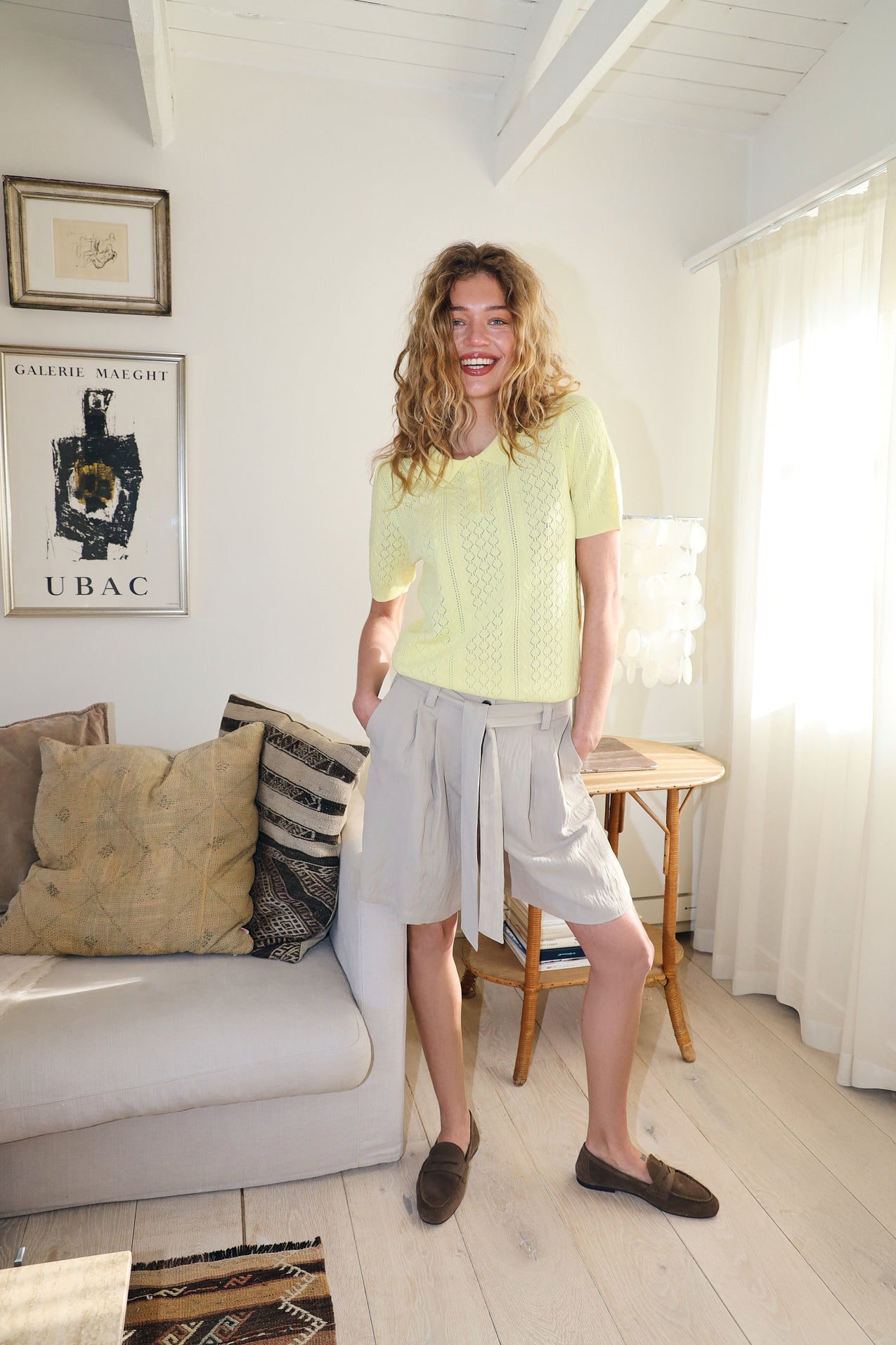 AlaiaLL Polo Knit - Neon Yellow