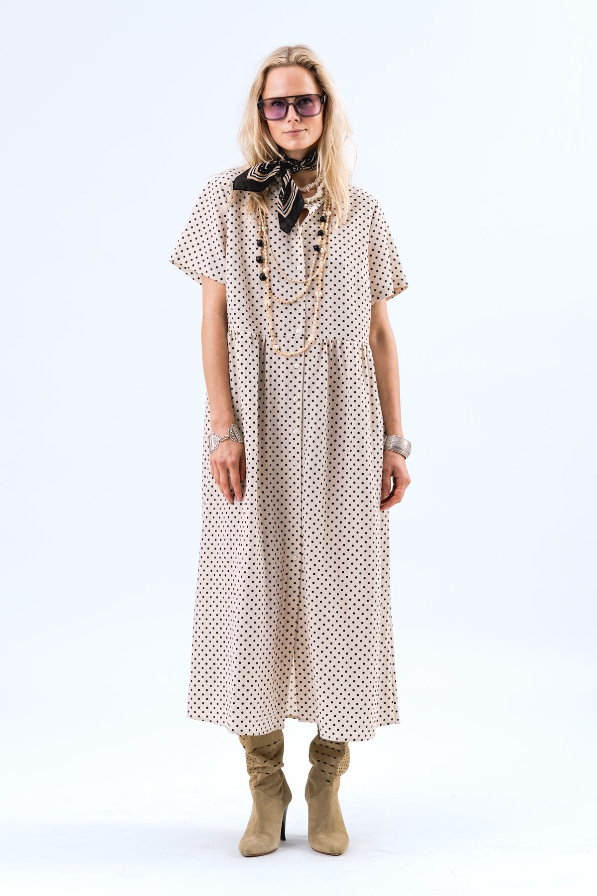 Lollys Laundry AliyaLL Midi Dress Dress 02 Creme
