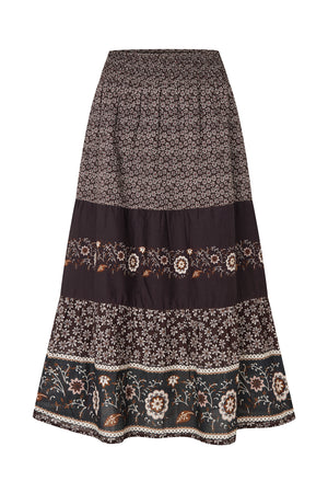 Lollys Laundry AmondLL Midi Skirt Skirt 87 Dark Mokka