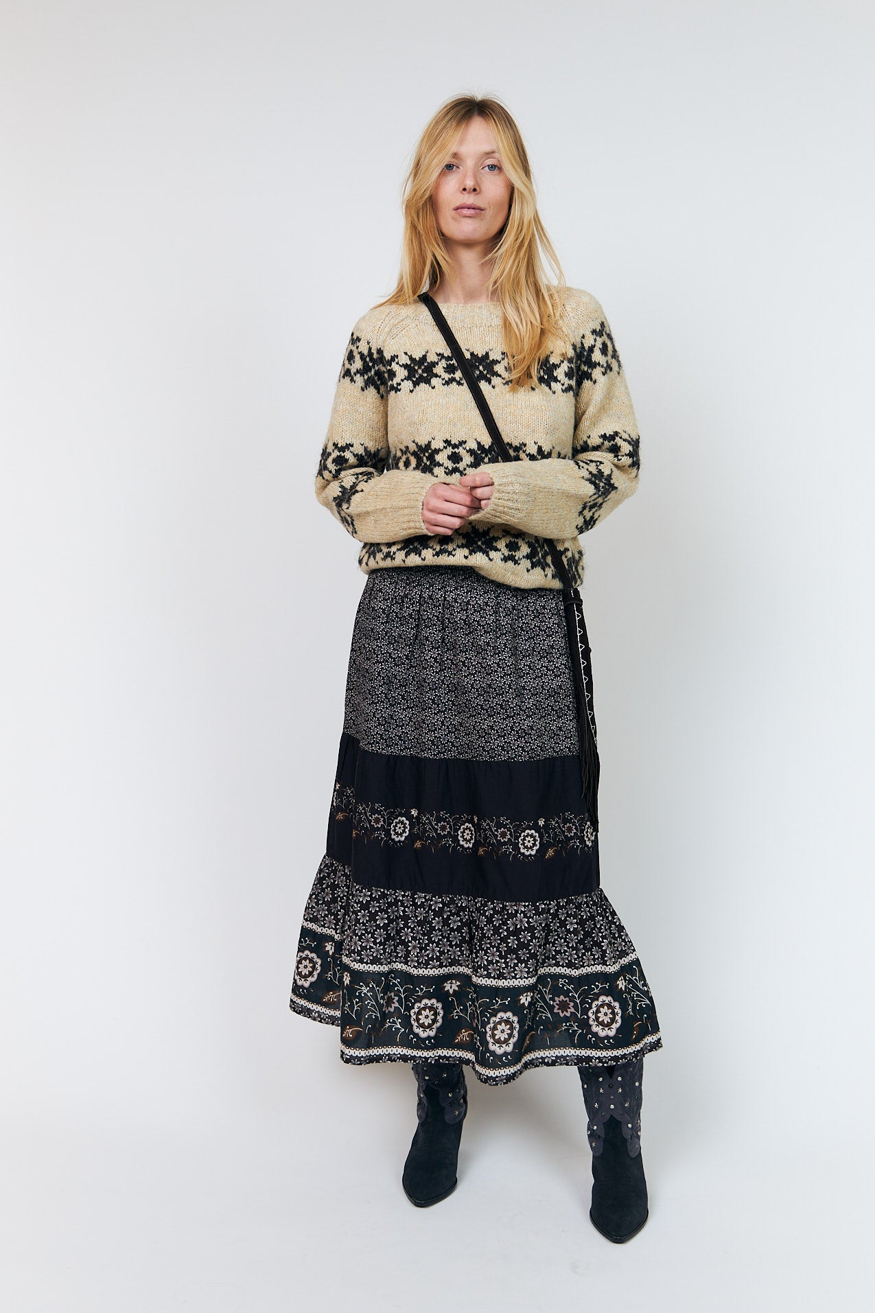 Lollys Laundry AmondLL Midi Skirt Skirt 87 Dark Mokka