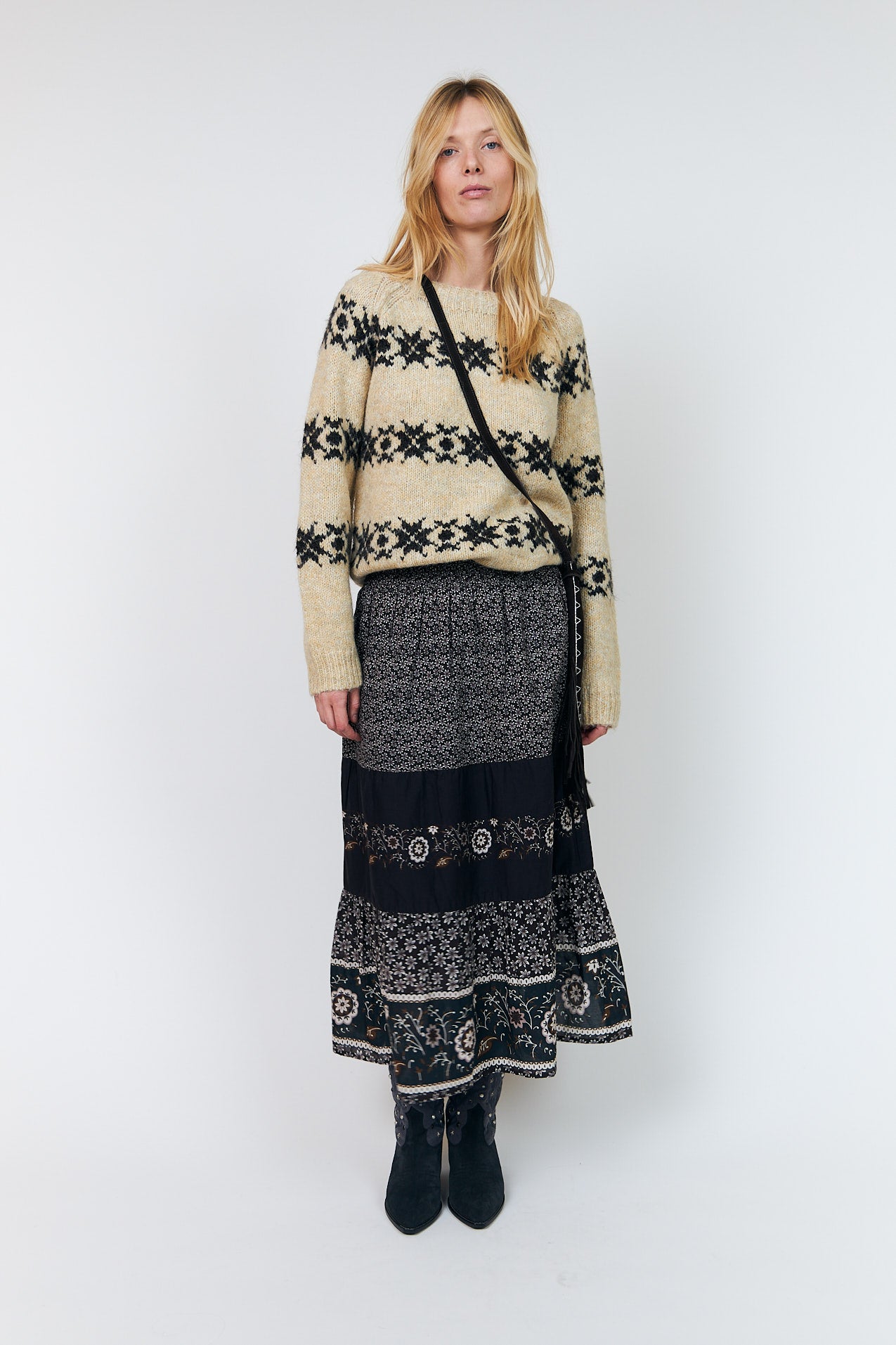 Lollys Laundry AmondLL Midi Skirt Skirt 87 Dark Mokka