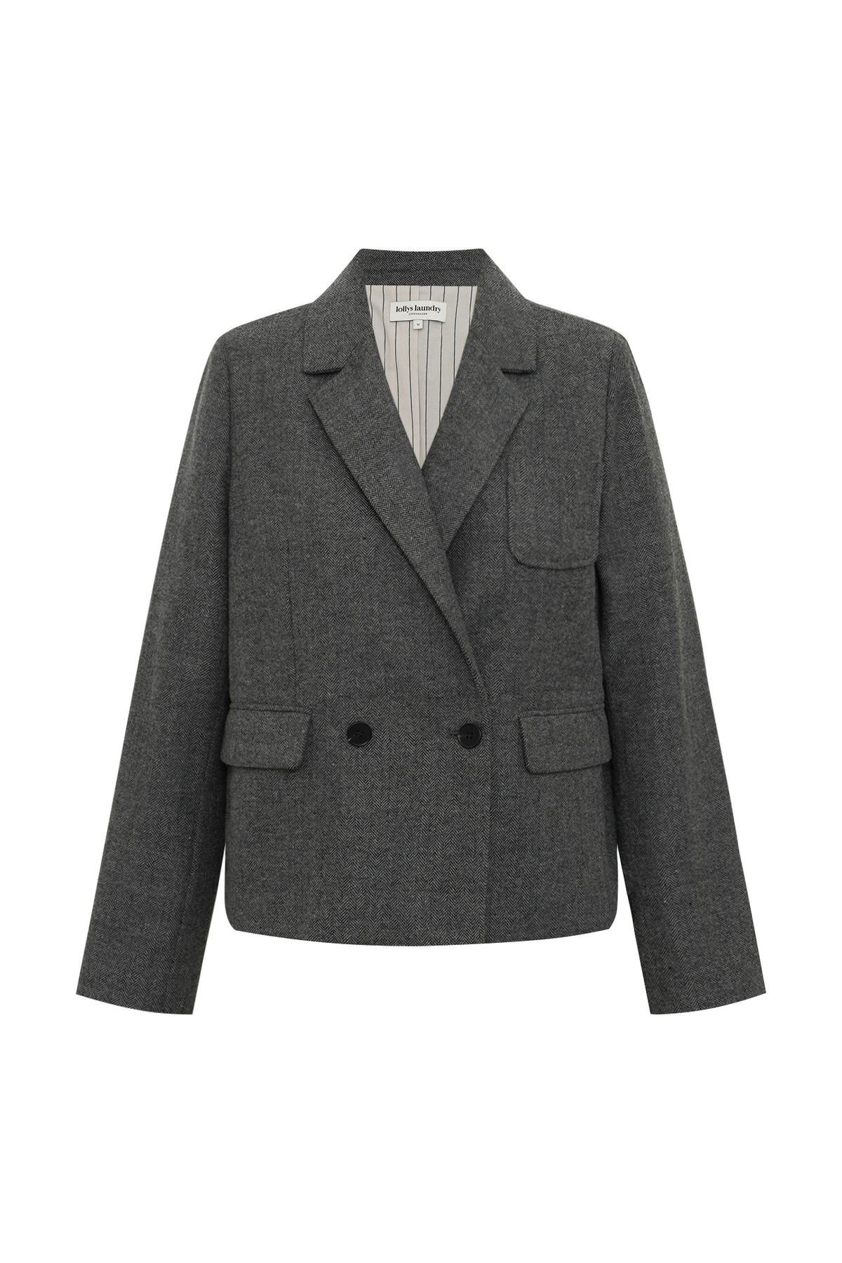 Lollys Laundry AntonellaLL Short Blazer Blazer 15 Dark Grey Melange