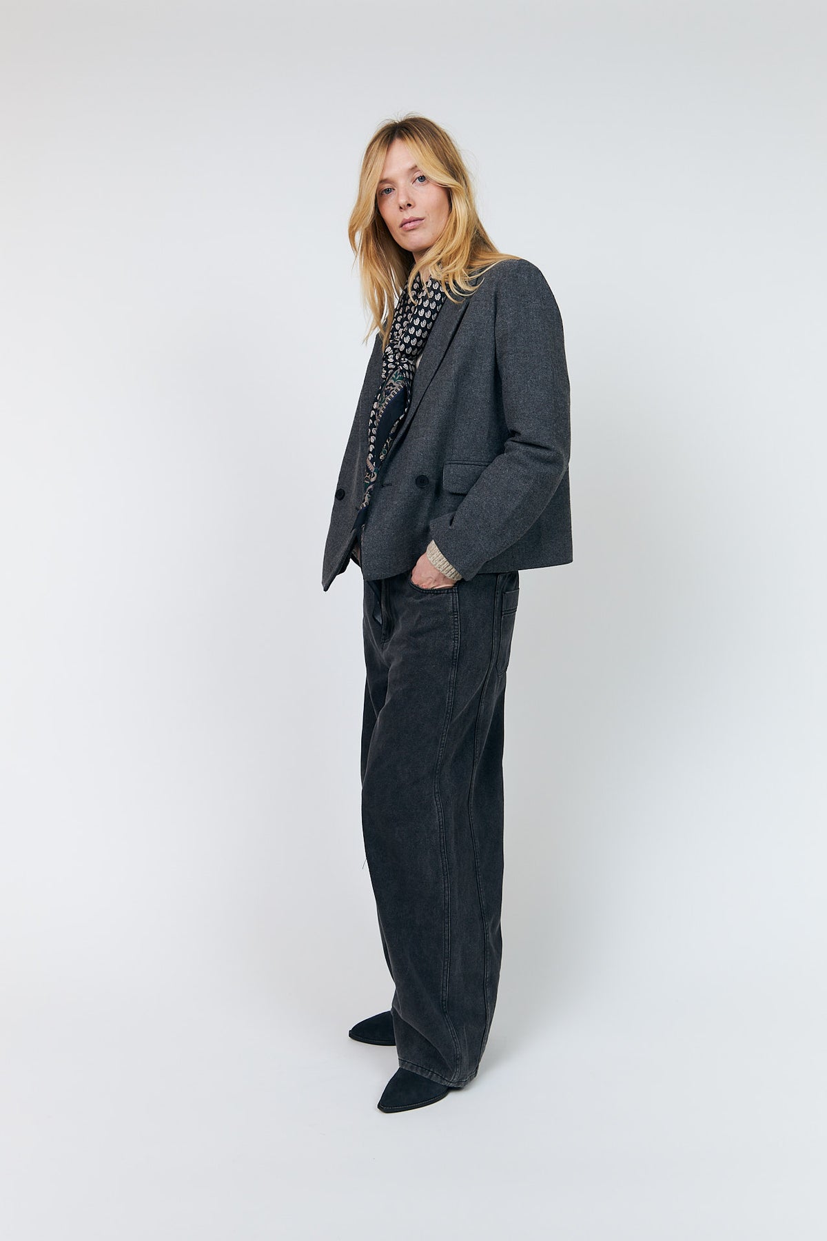 Lollys Laundry AntonellaLL Short Blazer Blazer 15 Dark Grey Melange