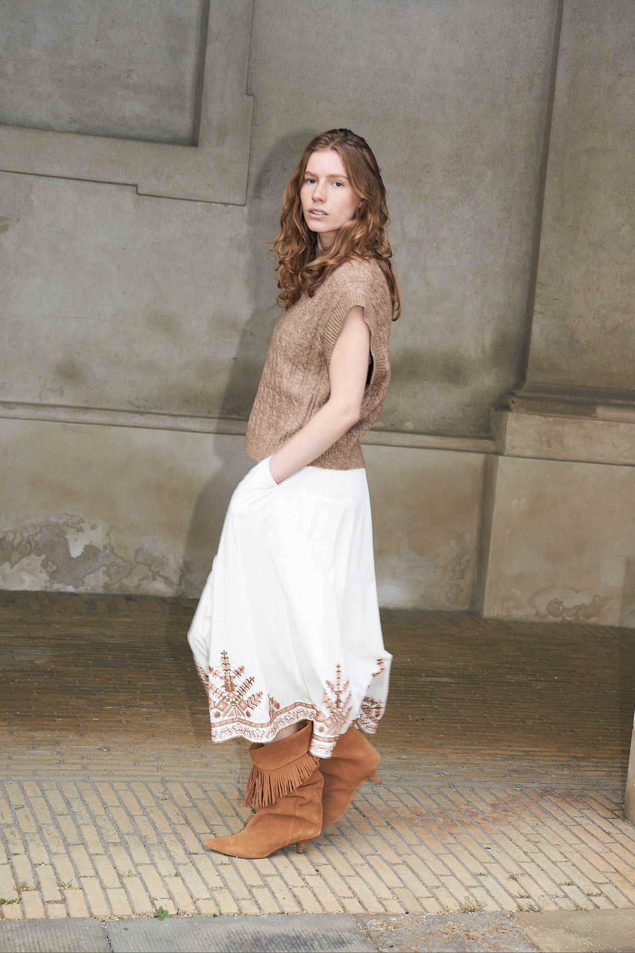 Lollys Laundry BristolLL Midi Skirt Skirt 02 Creme