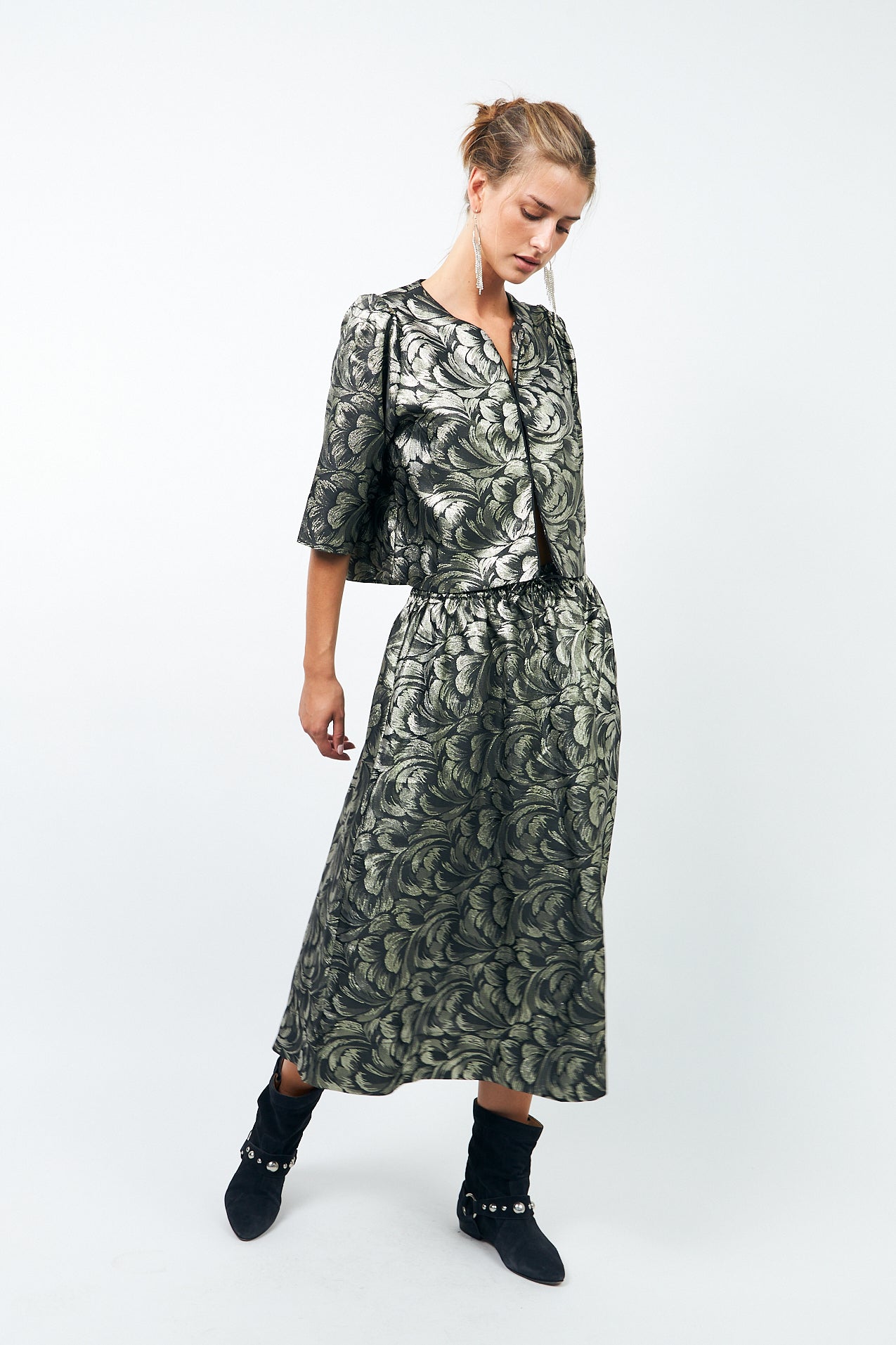 CatalinaLL Midi Skirt - Silver