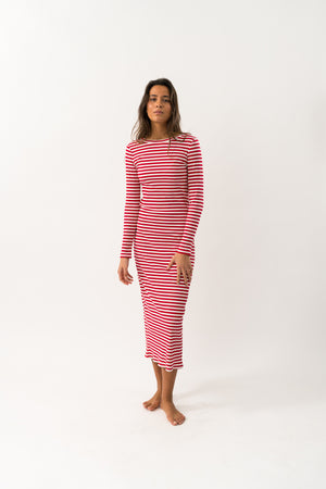 Lollys Laundry ChristineLL Maxi Dress LS Dress 30 Red