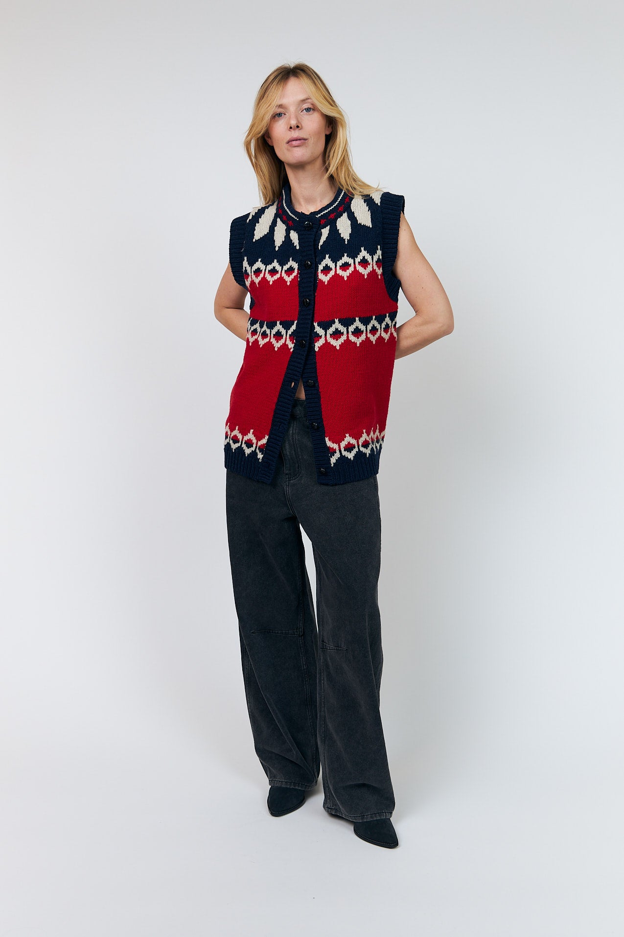Lollys Laundry CleoLL Knit Vest Vest 30 Red
