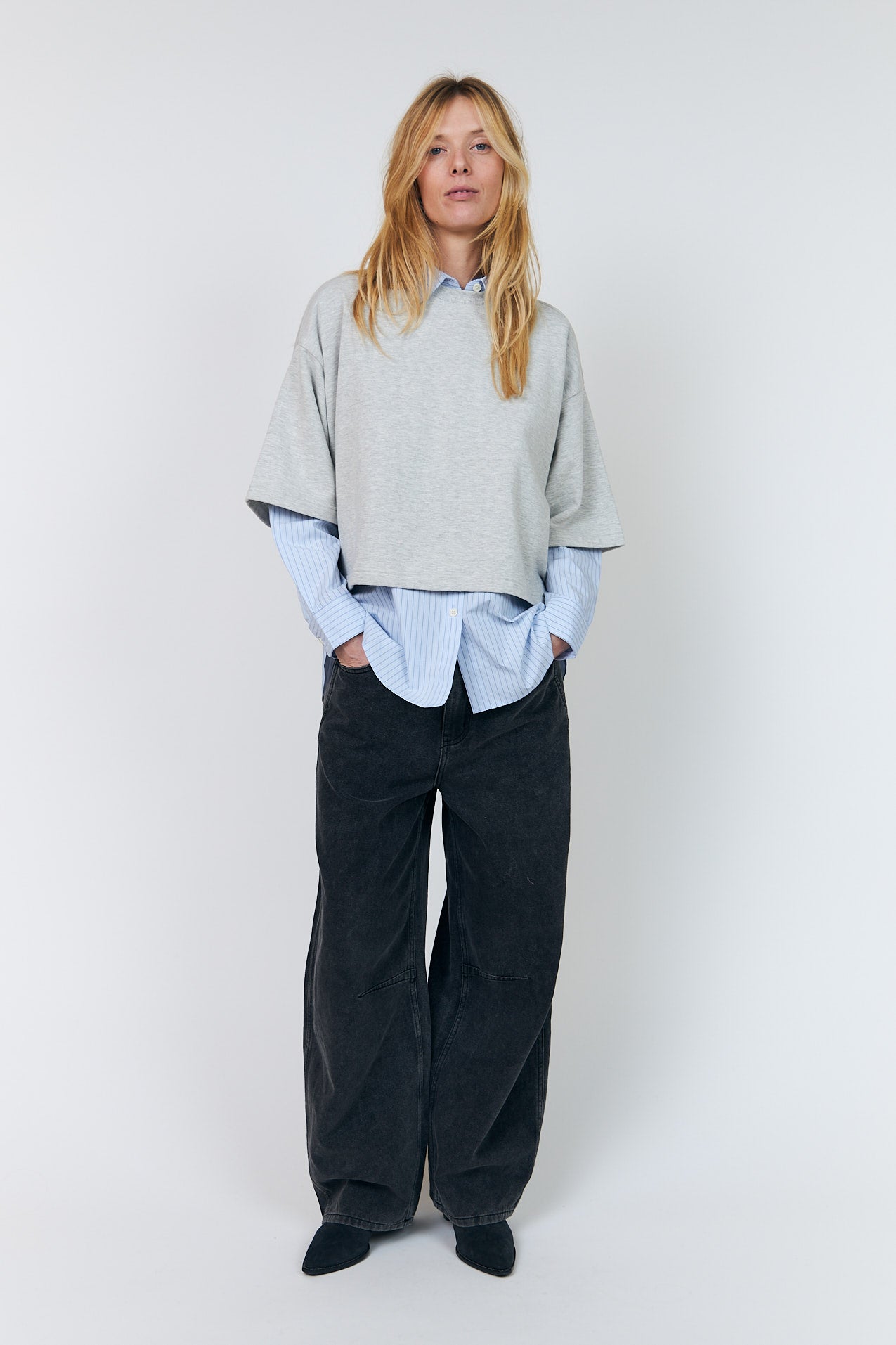 Lollys Laundry DanLL Boxy Sweatshirt Sweatshirt  13 Light Grey Melange