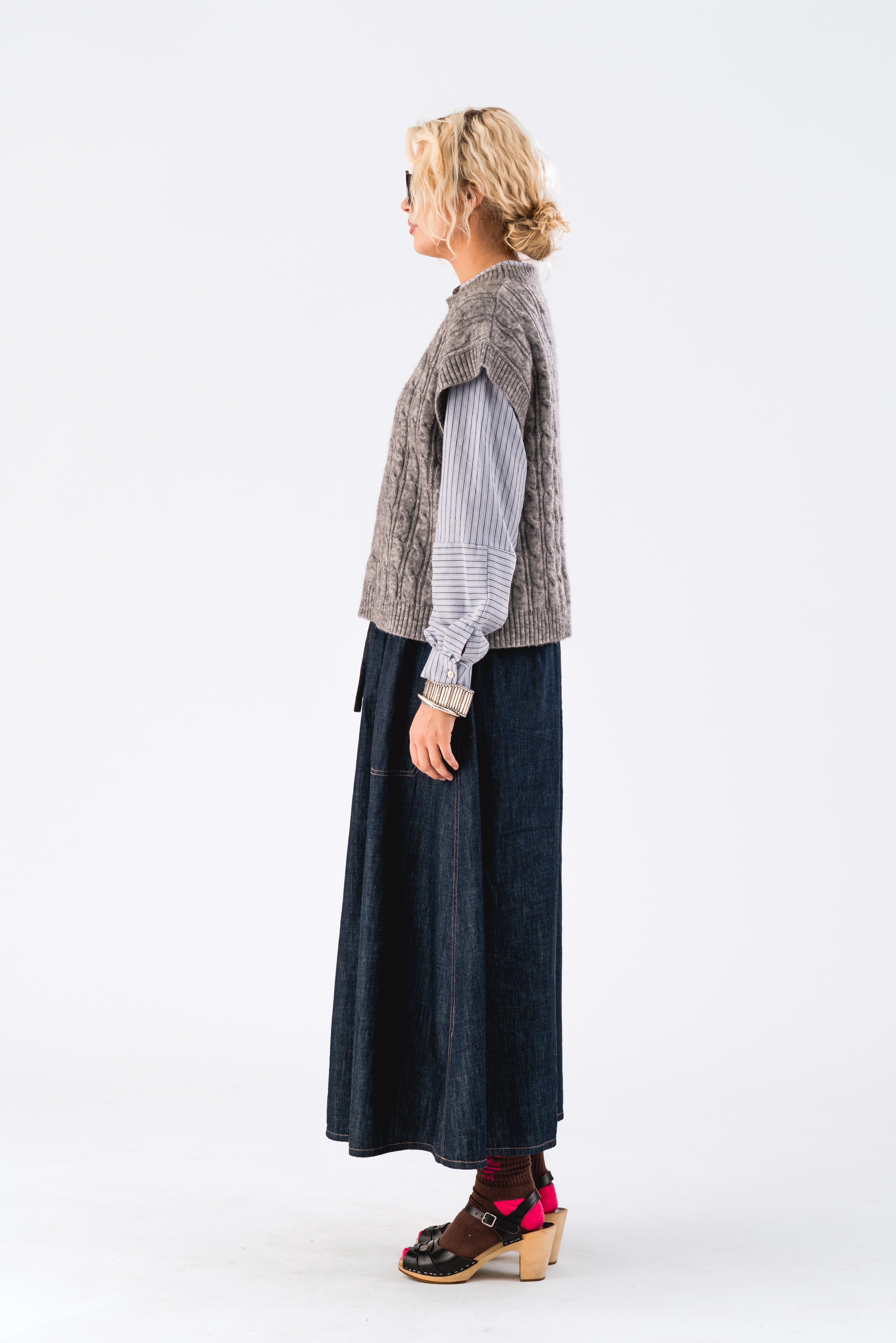 Lollys Laundry FinnLL Knit Vest Vest 13 Light Grey Melange