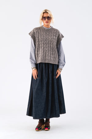 Lollys Laundry FinnLL Knit Vest Vest 13 Light Grey Melange