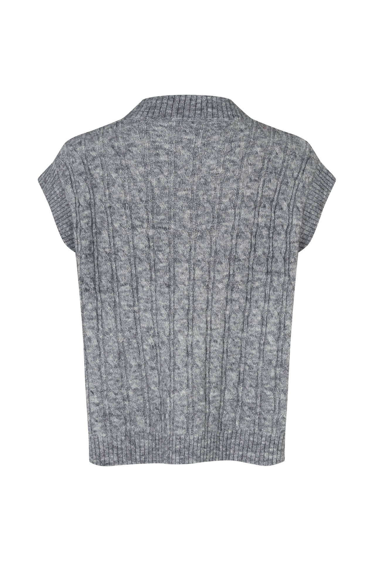 Lollys Laundry FinnLL Knit Vest Vest 11 Grey Melange