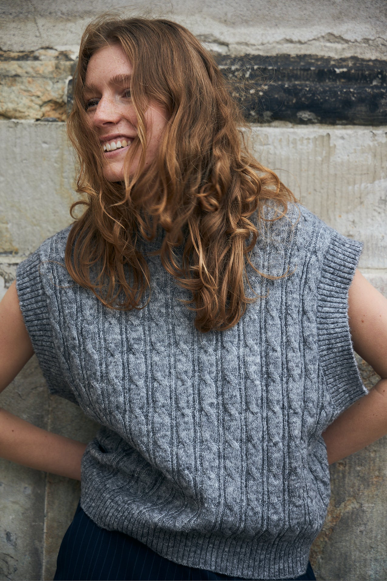 Lollys Laundry FinnLL Knit Vest Vest 11 Grey Melange