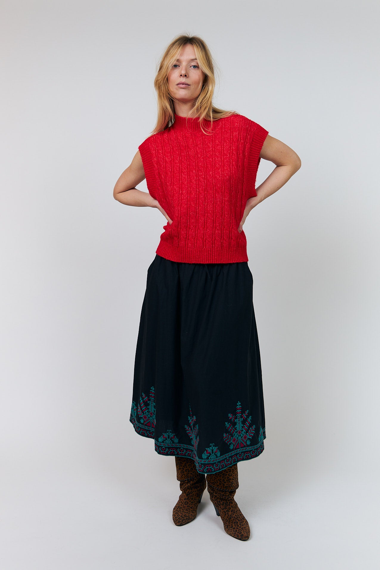 Lollys Laundry FinnLL Knit Vest Vest 30 Red