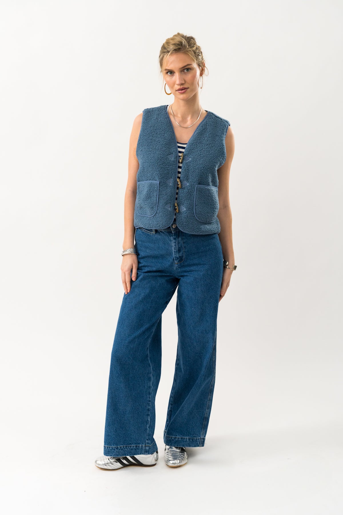 Lollys Laundry HugoLL Vest Vest 29 Dusty Blue