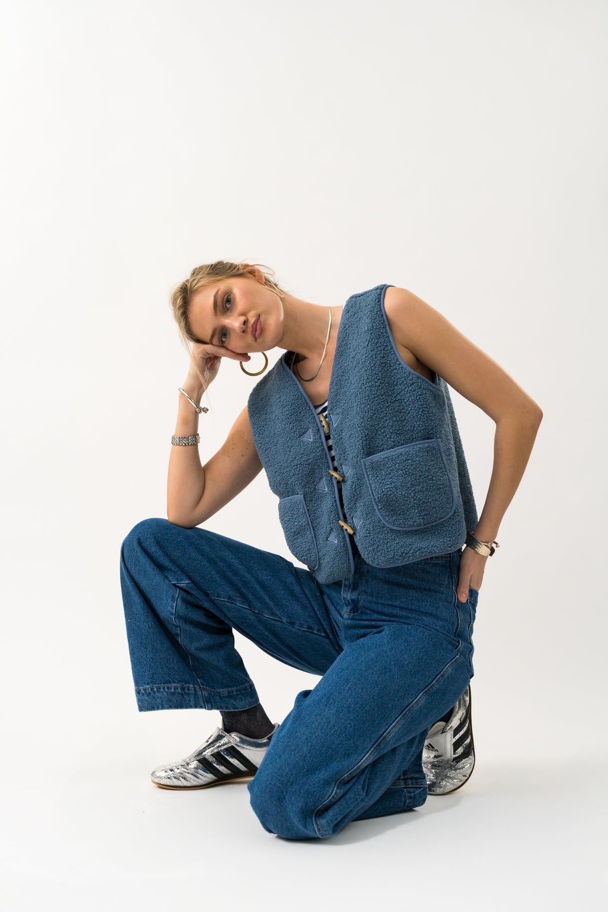 Lollys Laundry HugoLL Vest Vest 29 Dusty Blue