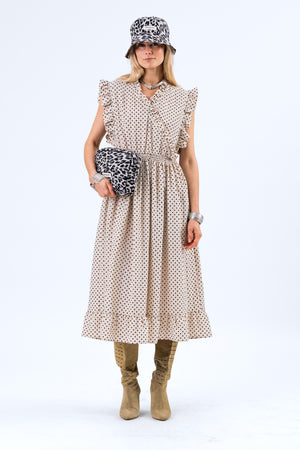 Lollys Laundry IdinaLL Midi Dress Dress 02 Creme