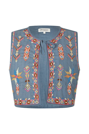 Lollys Laundry IlsaLL Vest Vest 29 Dusty Blue