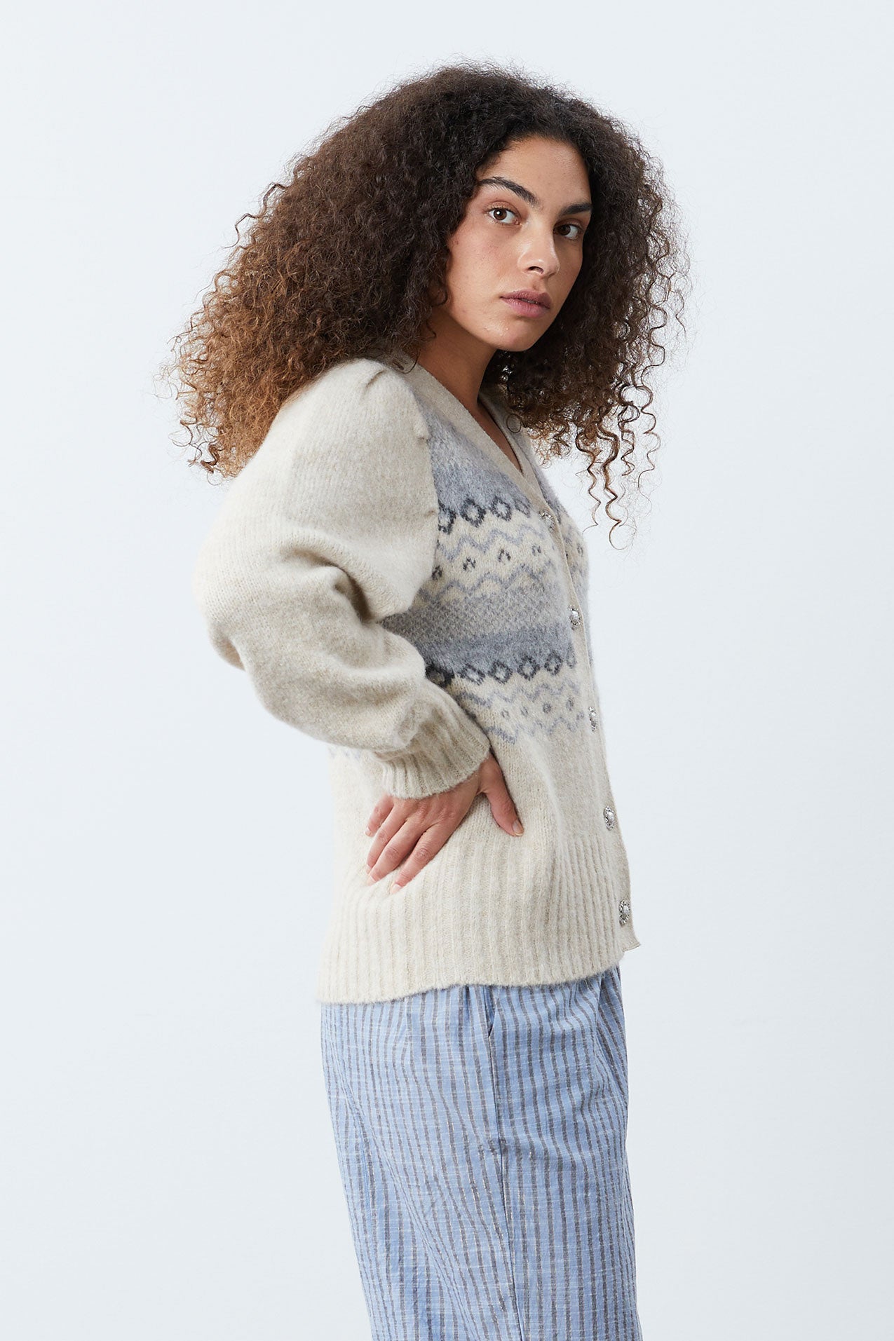 Lollys Laundry Laura Cardigan Jumper 03 Ecru