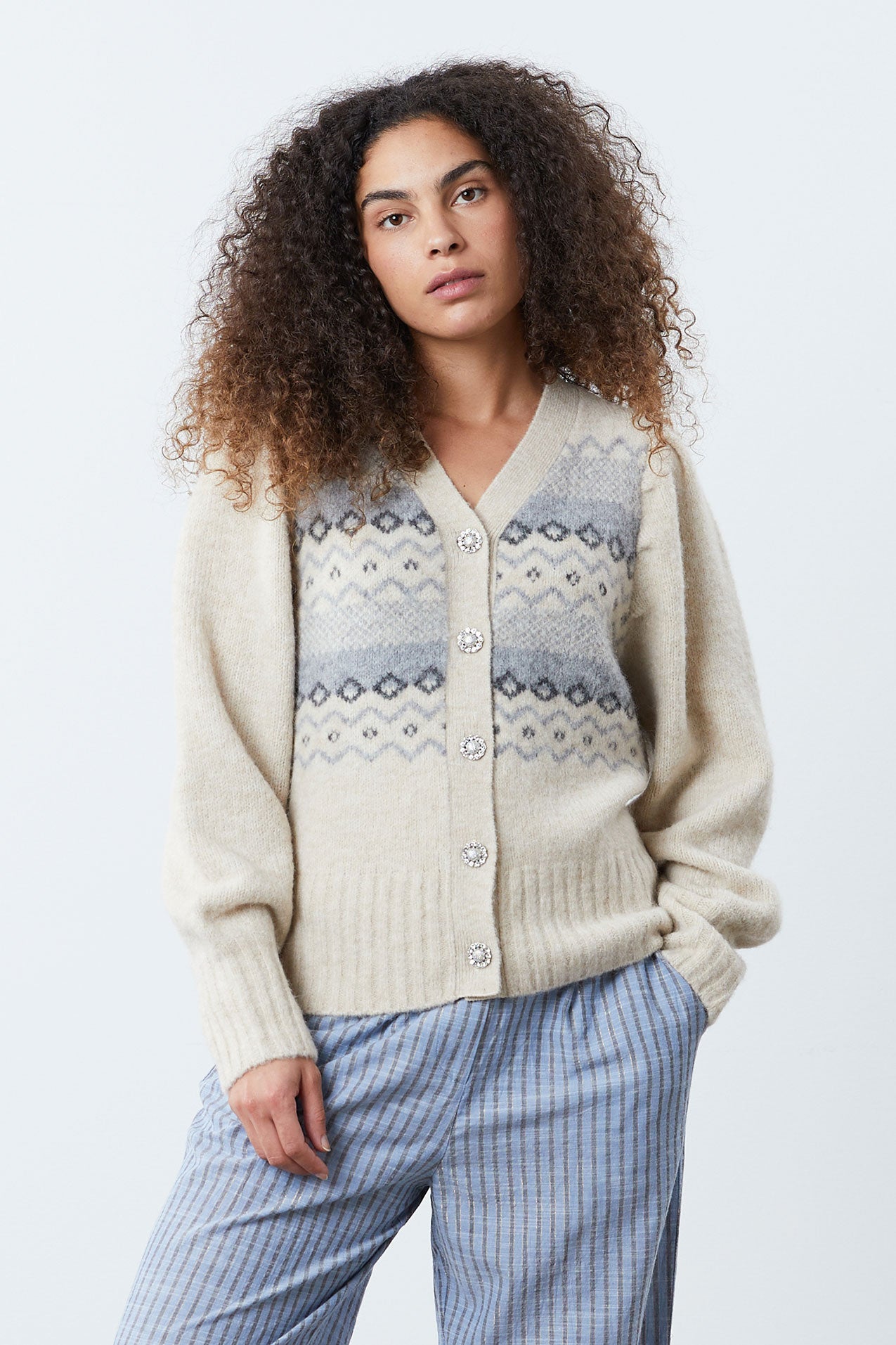 Lollys Laundry Laura Cardigan Jumper 03 Ecru