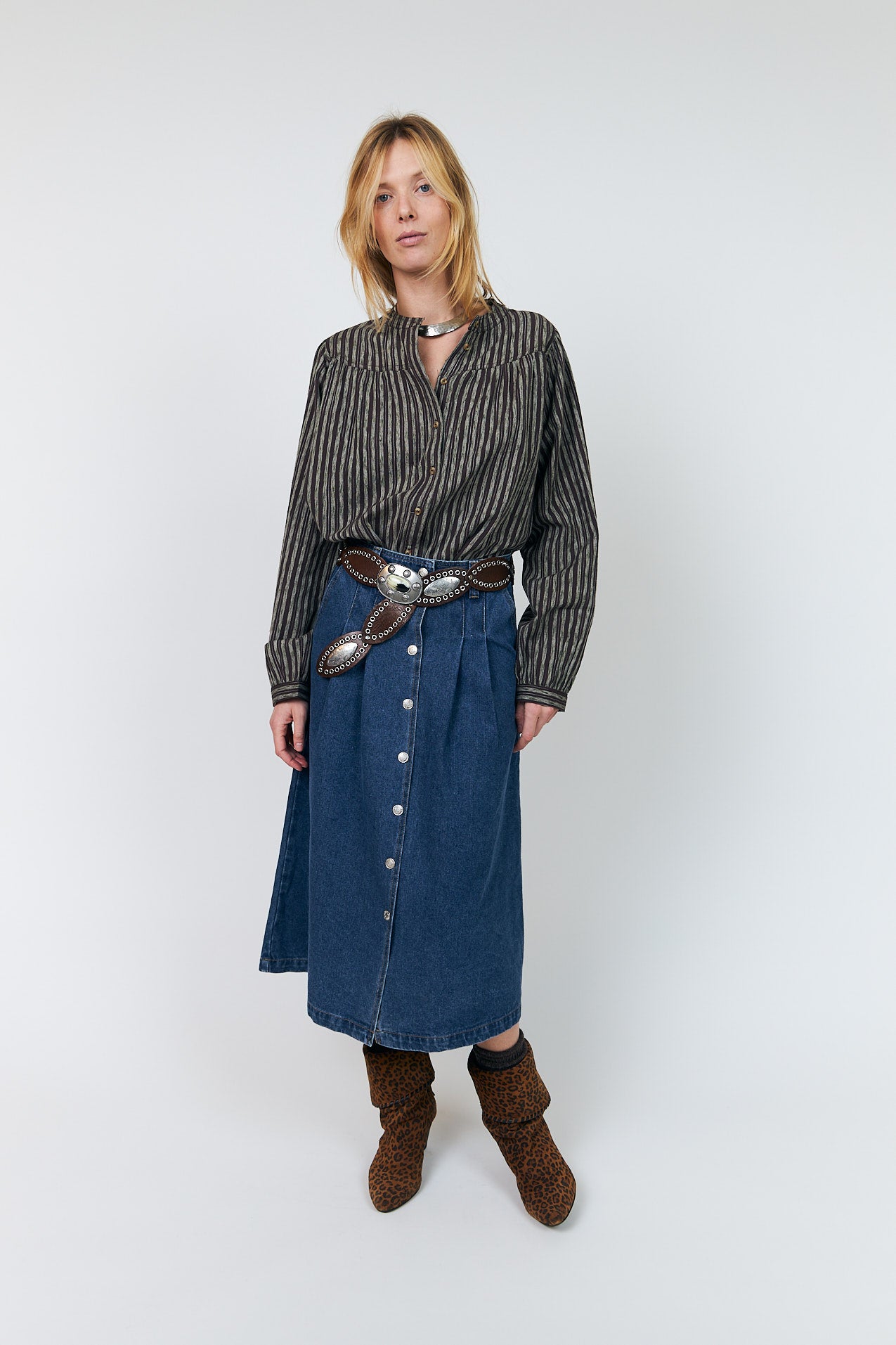 LennonLL Midi Skirt - Dark Blue