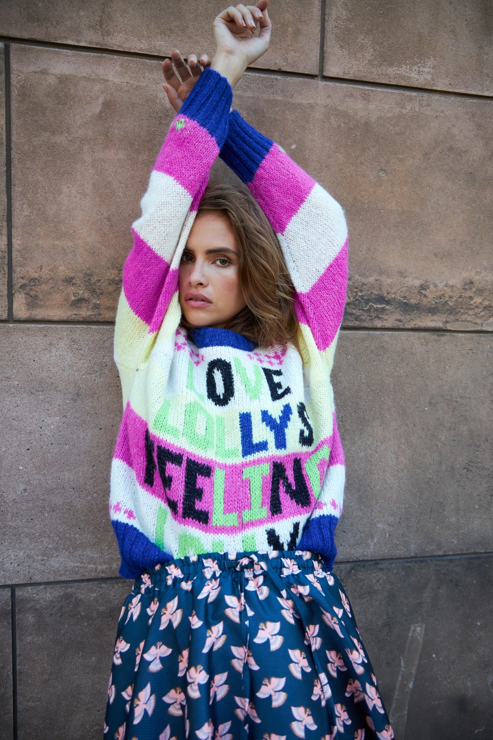 Lollys Laundry Logo Knit Jumper 70 Multi