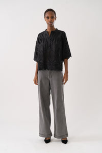LouiseLL Blouse SS - Washed Black