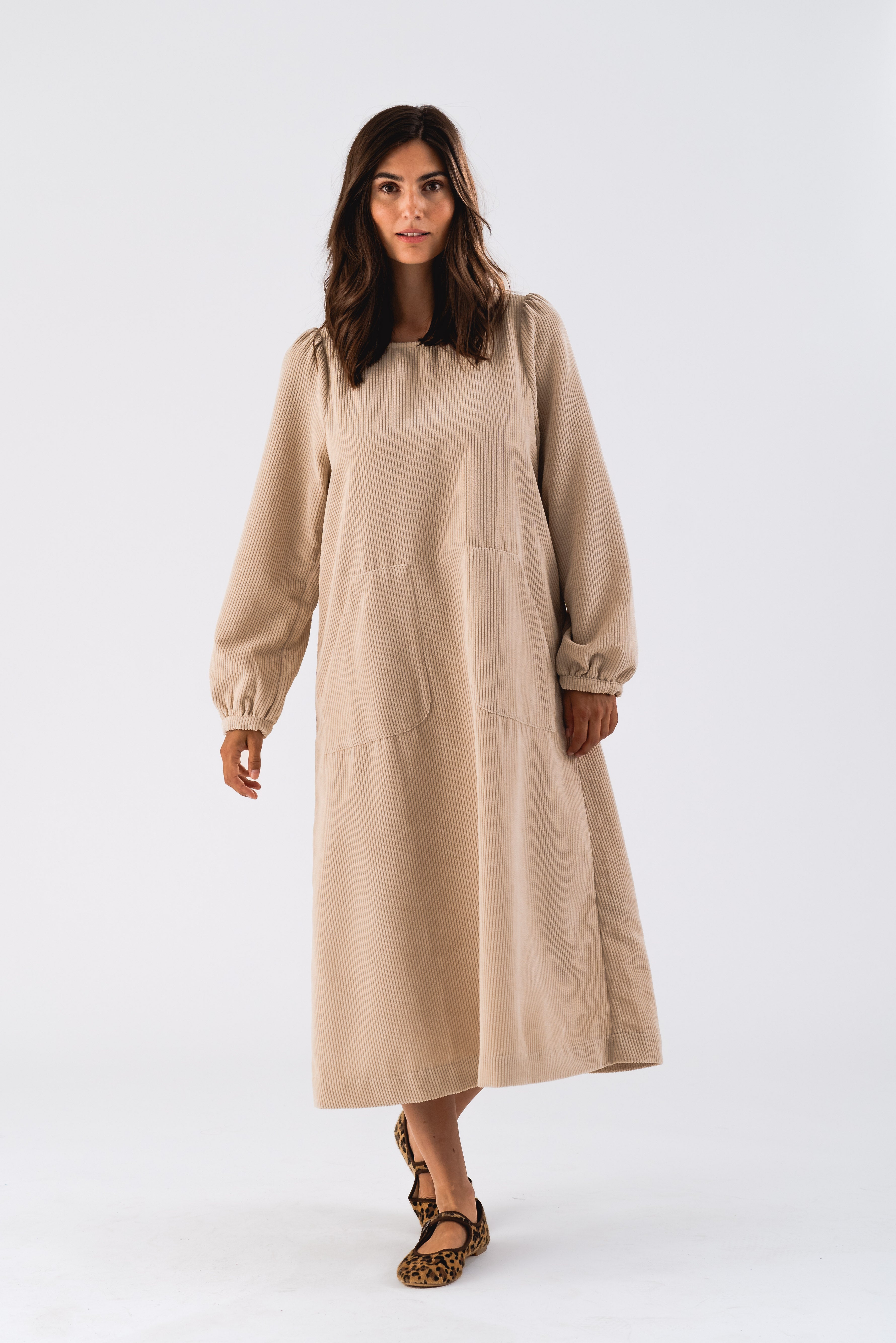 Lollys Laundry LucasLL Midi Dress LS Dress 04 Sand