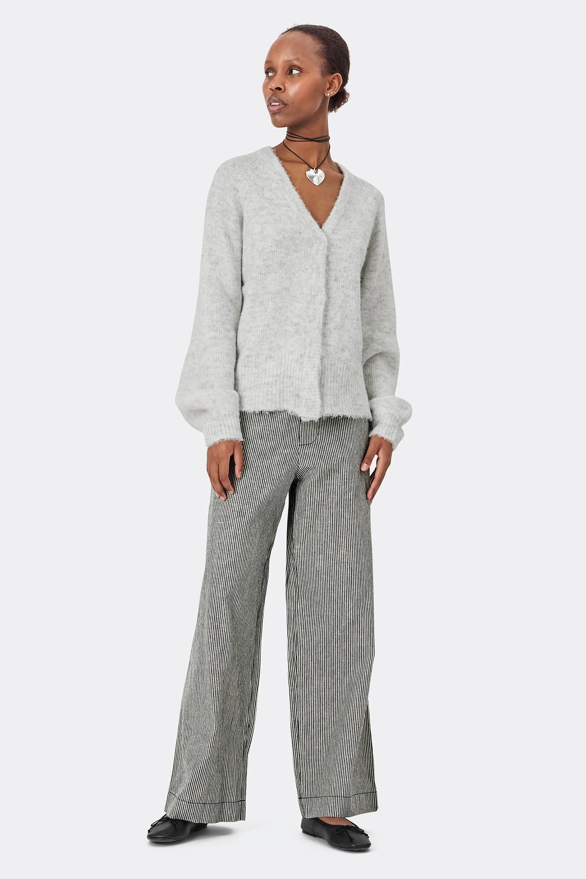Lollys Laundry LucilleLL Cardigan LS Cardigan 13 Light Grey Melange