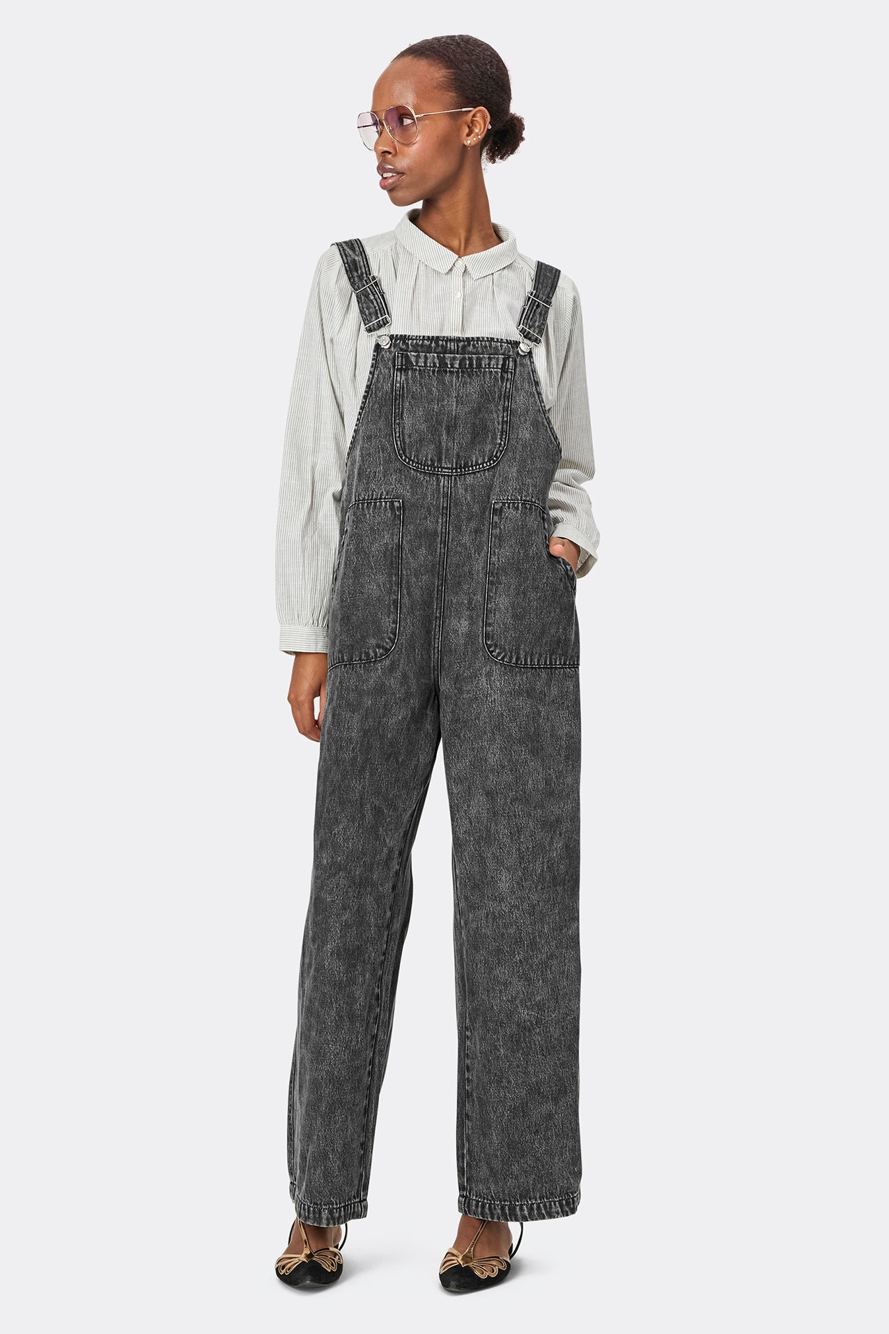 Lollys Laundry Malle Overall Jumpsuit 15 Dark Grey Melange