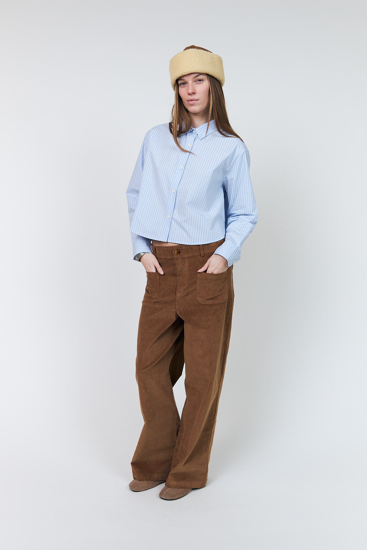 MarinaLL Cropped Shirt - Light Blue
