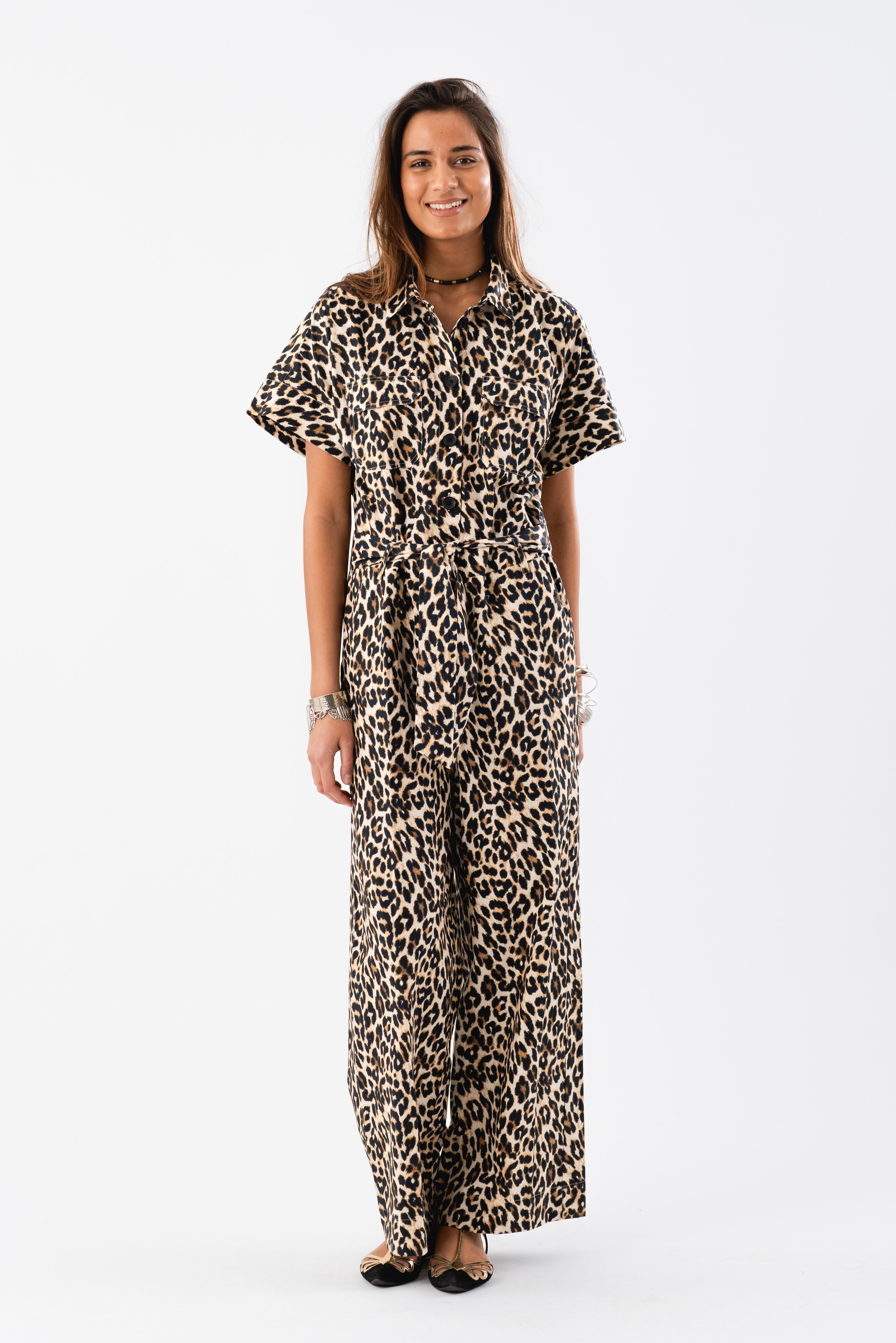 Lollys Laundry MathildeLL Jumpsuit SS Jumpsuit 72 Leopard Print