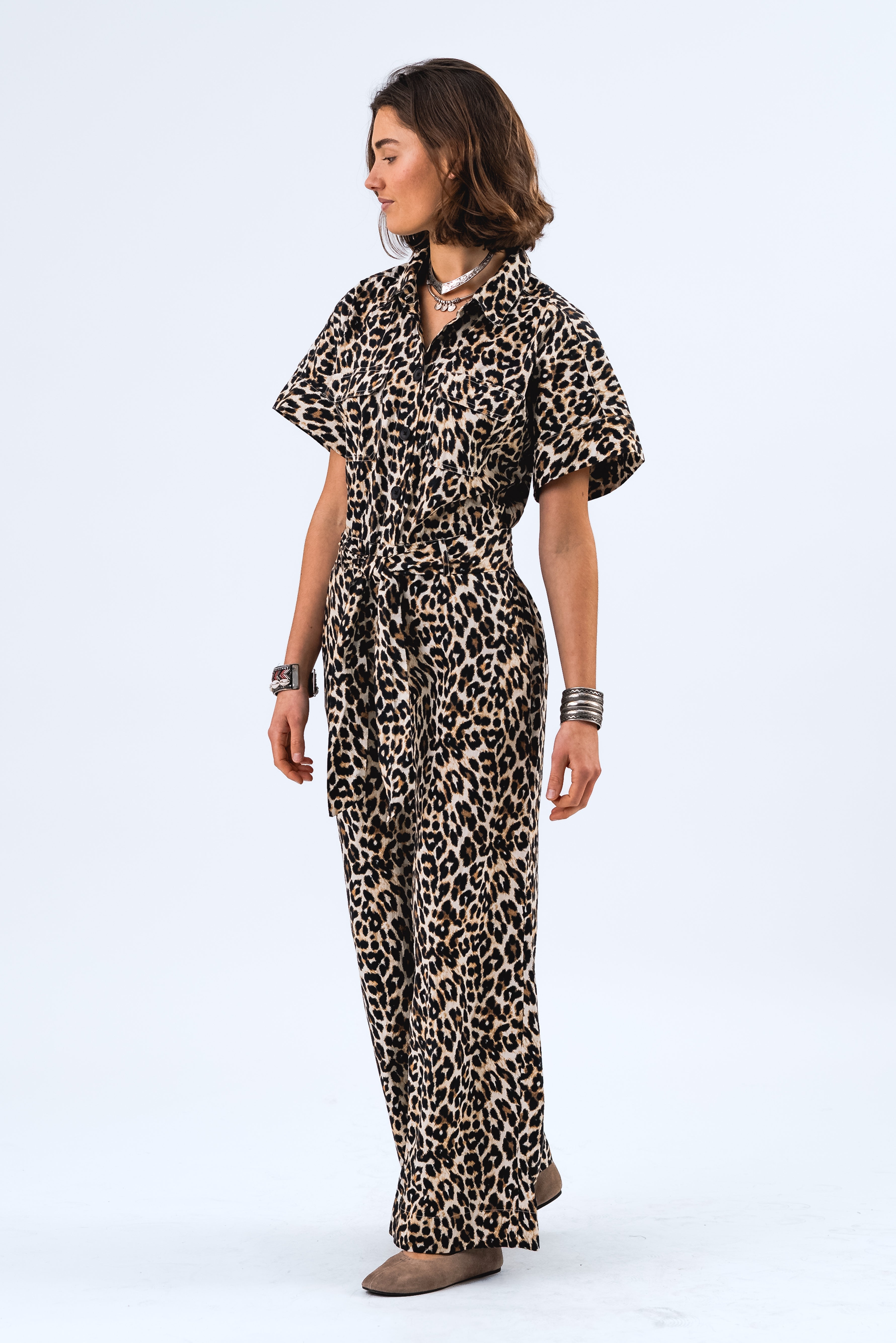 Lollys Laundry MathildeLL Jumpsuit SS Jumpsuit 72 Leopard Print