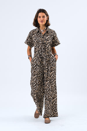 Lollys Laundry MathildeLL Jumpsuit SS Jumpsuit 72 Leopard Print