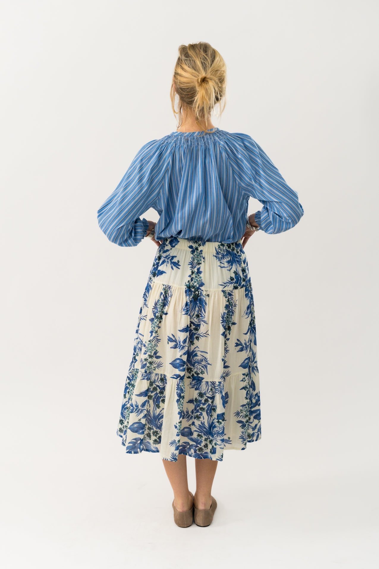 Lollys Laundry MorningLL Midi Skirt Skirt 20 Blue