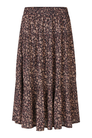 Lollys Laundry MorningLL Midi Skirt Skirt 87 Dark Mokka