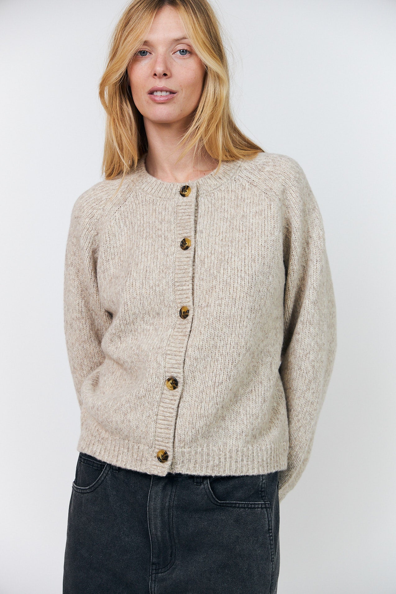Lollys Laundry NovaLL Knit Cardigan Cardigan 02 Creme