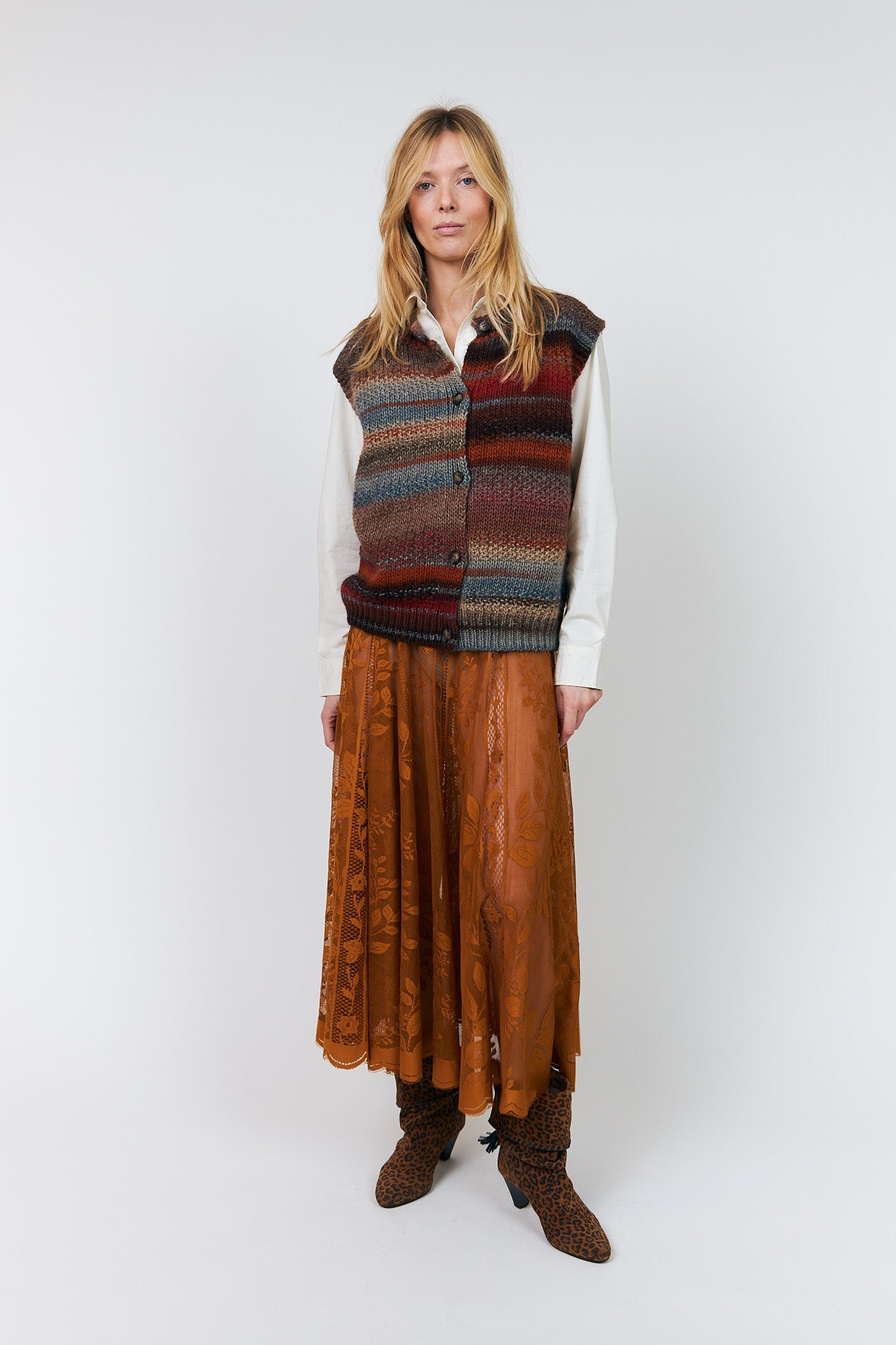 Lollys Laundry NynneLL Knit Vest Vest 54 Rust