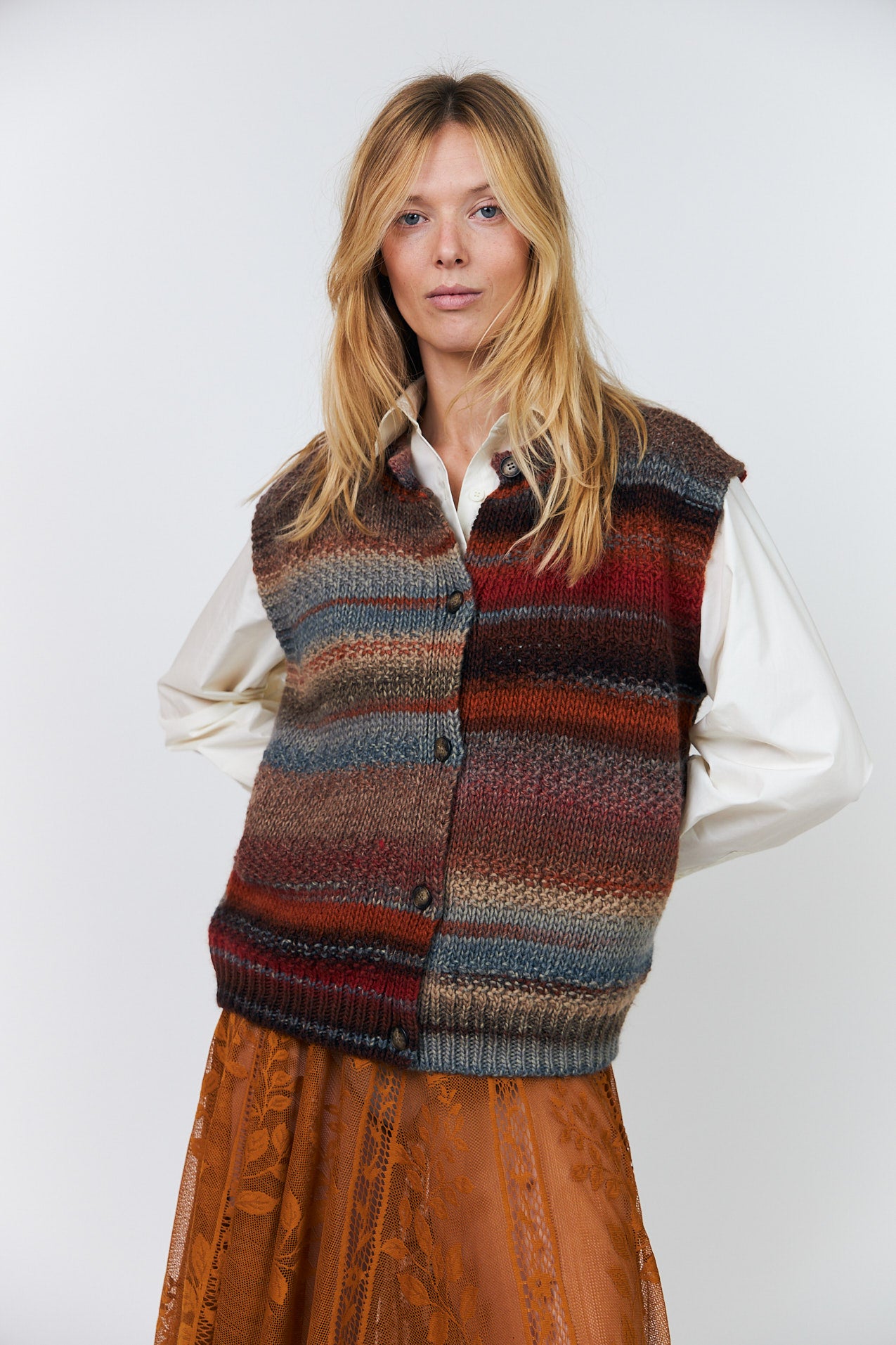 Lollys Laundry NynneLL Knit Vest Vest 54 Rust