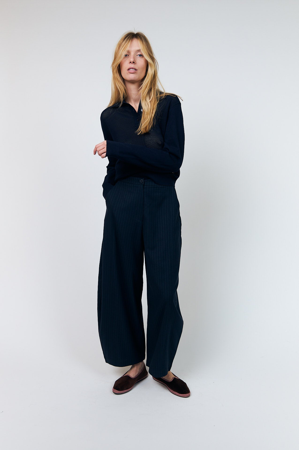 Lollys Laundry OpalLL Polo Knit Jumper 23 Dark Blue