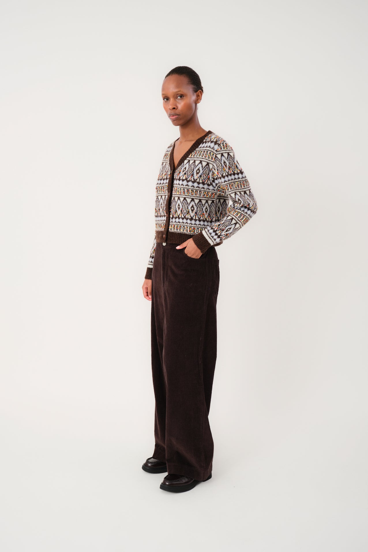 Lollys Laundry SaxoLL Knit Cardigan Cardigan 87 Dark Mokka