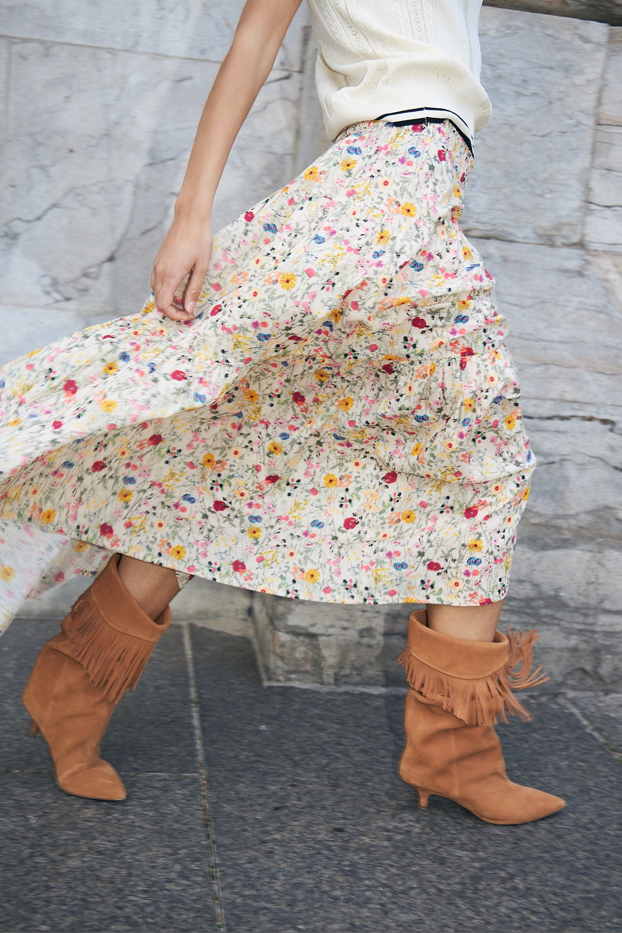 SunsetLL Maxi Skirt - Flower Print