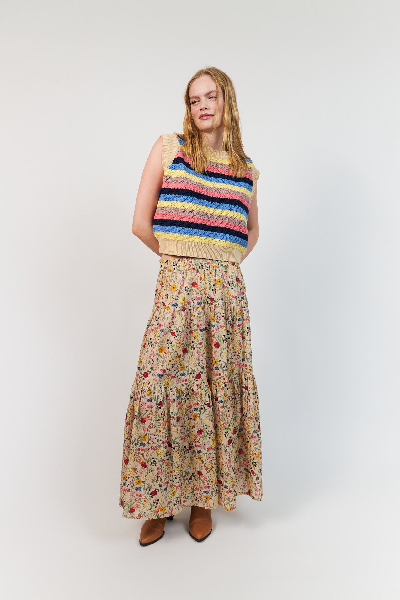 SunsetLL Maxi Skirt - Flower Print